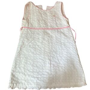 Children ZA| Kids white with a pink ribbon sleeveless dress- Size 5 years